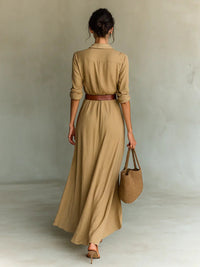 Leonie | Women's Long Sleeve Belted Maxi Dress