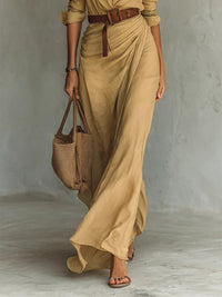 Leonie | Women's Long Sleeve Belted Maxi Dress