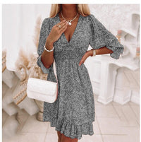 Leonie | Women's V-Neck Flowing Ruffle Maxi Dress