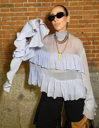 Leonora | Women's Flowing Ruffle Elegant Shirt in As Shown