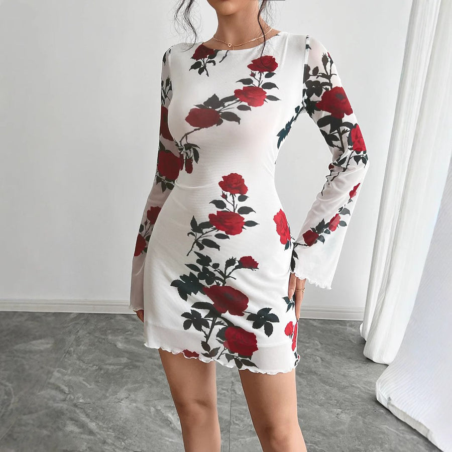 Lesley | Women's Floral Mini Dress in White