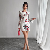 Lesley | Women's Floral Mini Dress in White