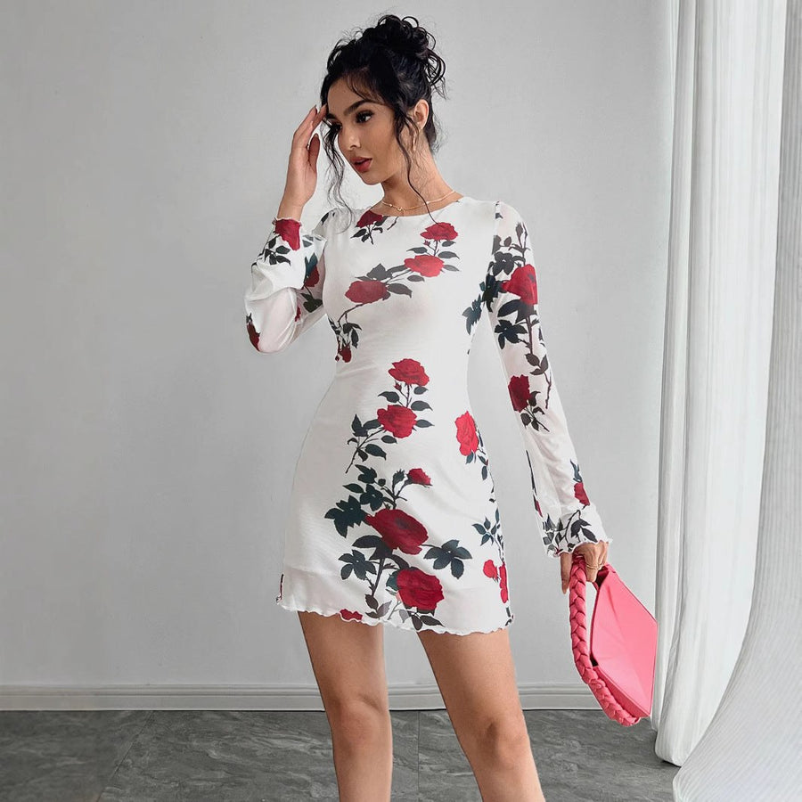 Lesley | Women's Floral Mini Dress in White