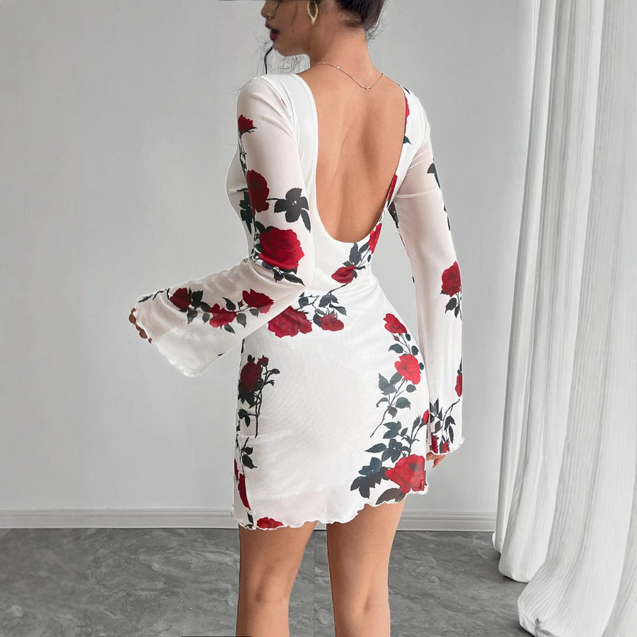 Lesley | Women's Floral Mini Dress in White