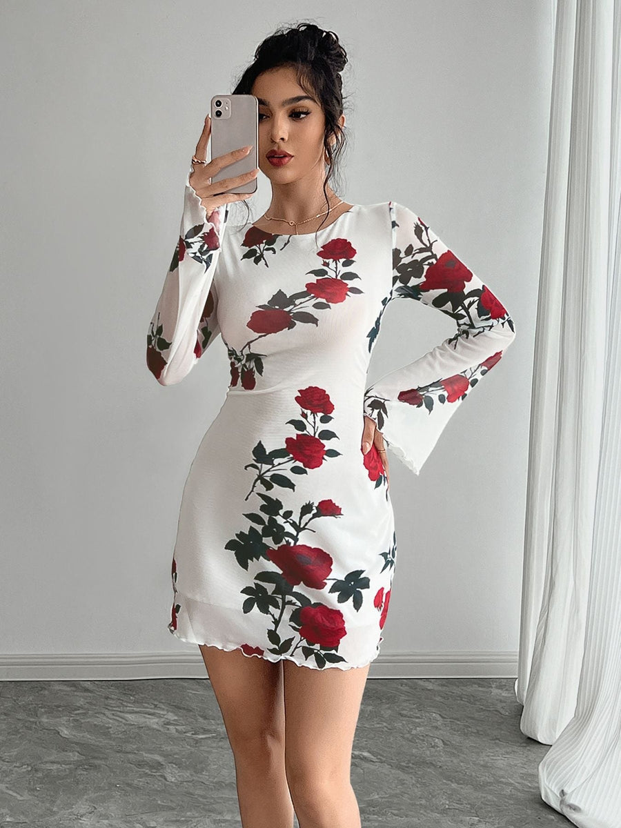 Lesley | Women's Floral Mini Dress in White