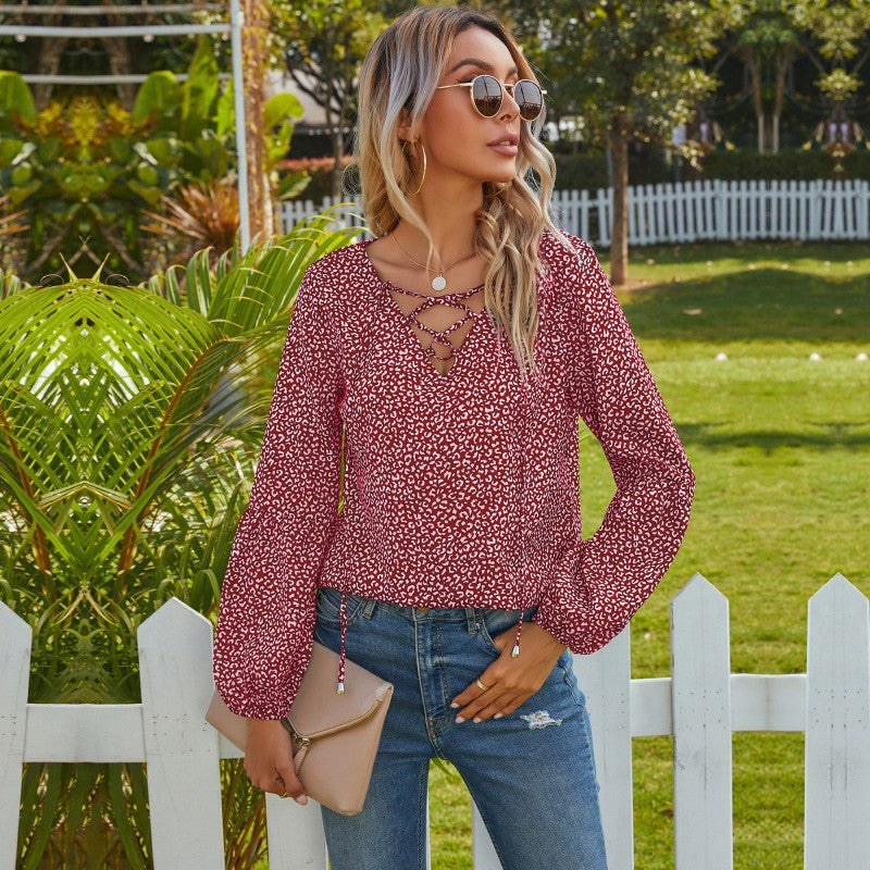Letitia | Women's Blouse in Wine Red