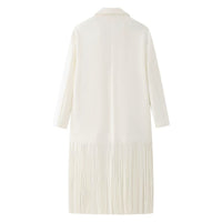 Lettice | Women's Fringe Elegant Modern Blazer in White