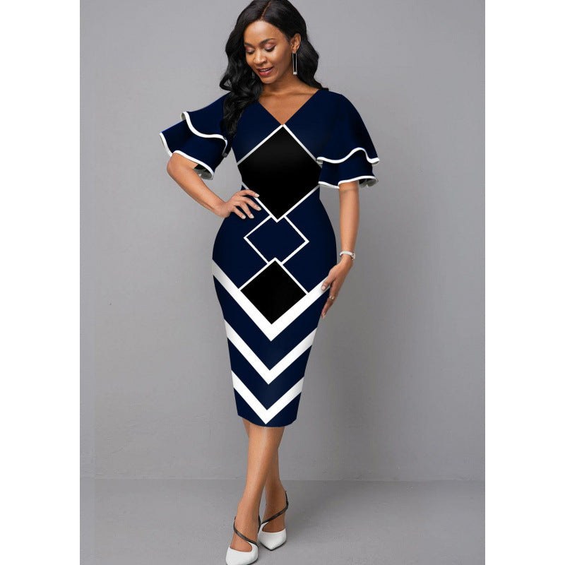 Liana | Women's Bodycon Dress in Deep Blue