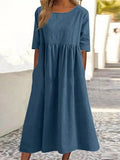 Liana | Women's Midi Round Neck Dress