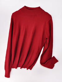 Liana | Women's Stand Collar Knit Sweater in Red