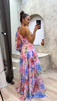 Liliana | Women's One Shoulder Floral Split Maxi Dress