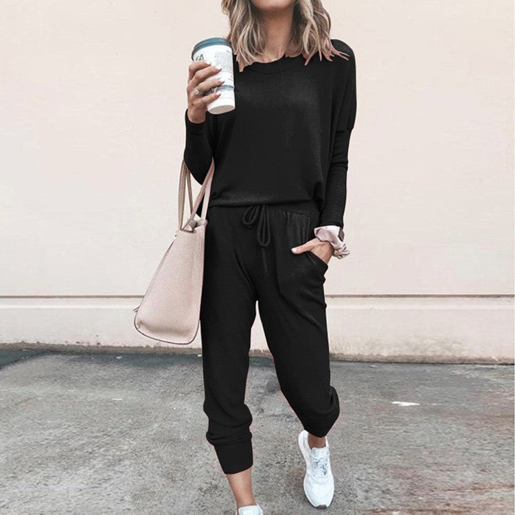 Liliana | Women's Pockets Casual Tracksuit Set in Black