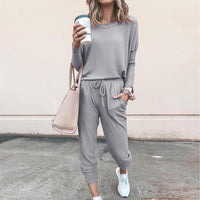 Liliana | Women's Pockets Casual Tracksuit Set in Light Gray