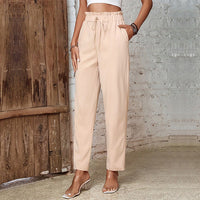 Lilith | Women's Elastic Waist Pockets Pants – Dress Pants in Beige