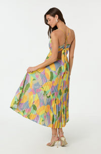 Linnea | Women's Pleated Maxi Cross Tie Back Dress