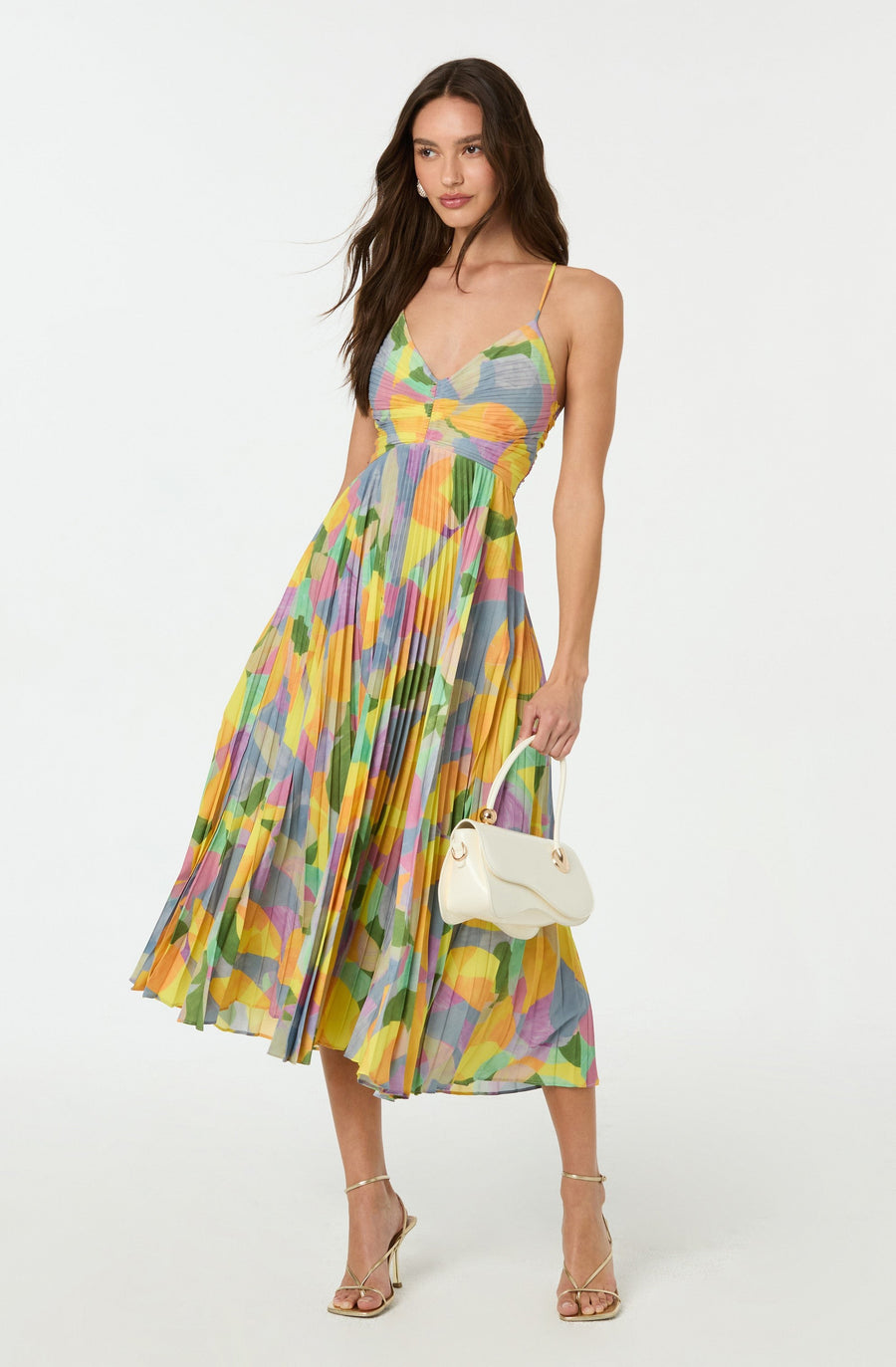 Linnea | Women's Pleated Maxi Cross Tie Back Dress