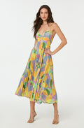 Linnea | Women's Pleated Maxi Cross Tie Back Dress