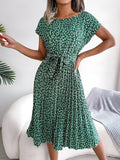 Lisbeth | Women's Pleated Tie Waist Dress