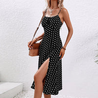 Lois | Women's Polka Dot Midi Split Dress