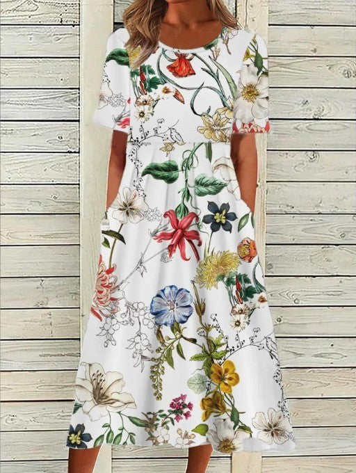 Lorena | Women's Printed Floral Midi Dress