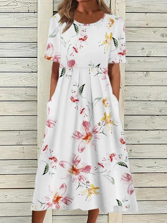Lorena | Women's Printed Floral Midi Dress