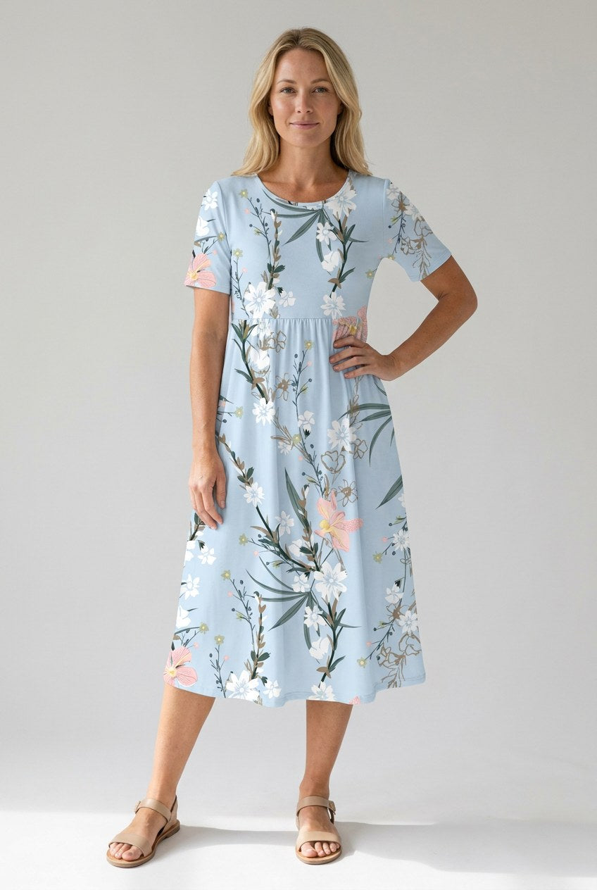 Lorena | Women's Printed Floral Midi Dress