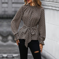 Lorraine | Women's Wrap Voluminous Chic Blouse in Khaki