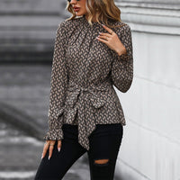 Lorraine | Women's Wrap Voluminous Chic Blouse in Khaki