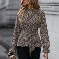 Lorraine | Women's Wrap Voluminous Chic Blouse in Khaki