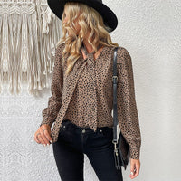 Lotta | Women's Leopard Print Blouse in Khaki