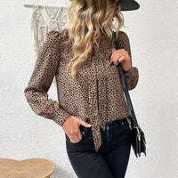 Lotta | Women's Leopard Print Blouse in Khaki