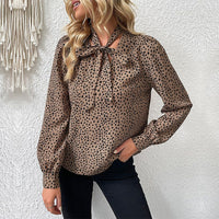 Lotta | Women's Leopard Print Blouse in Khaki