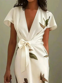 Lottie | Women's Printed Wrap Tie Waist Dress