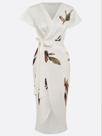 Lottie | Women's Printed Wrap Tie Waist Dress