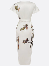 Lottie | Women's Printed Wrap Tie Waist Dress