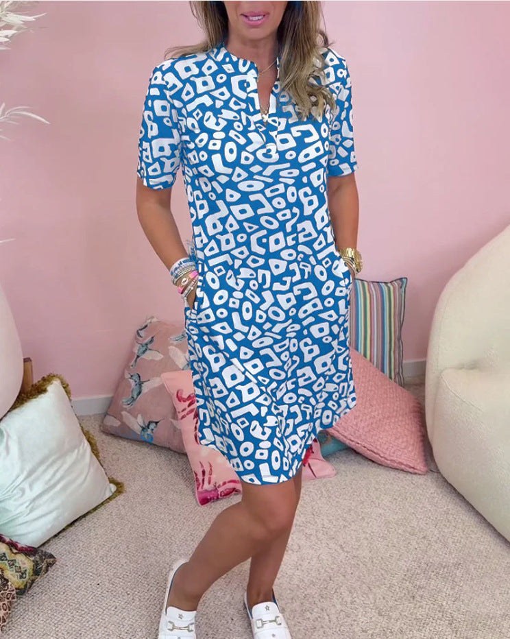 Lucia | Women's Pockets Fashionable Dress – Casual Dress in Blue
