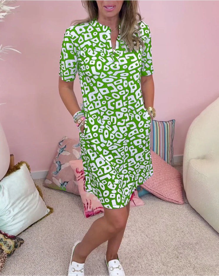 Lucia | Women's Pockets Fashionable Dress – Casual Dress in Green