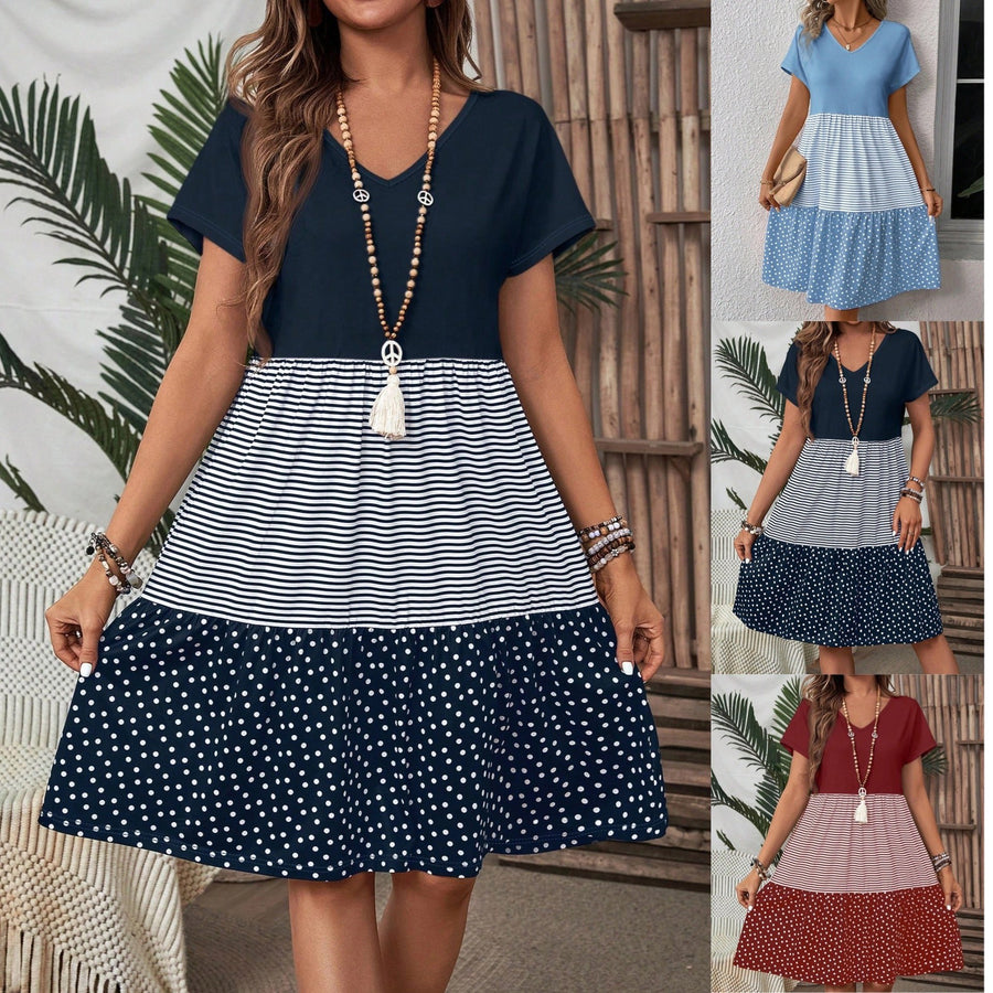 Lucinda | Women's V-Neck Fashionable Dress – Casual Dress