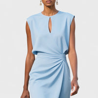 Ludivine | Women's Sleeveless Midi with Keyhole Dress