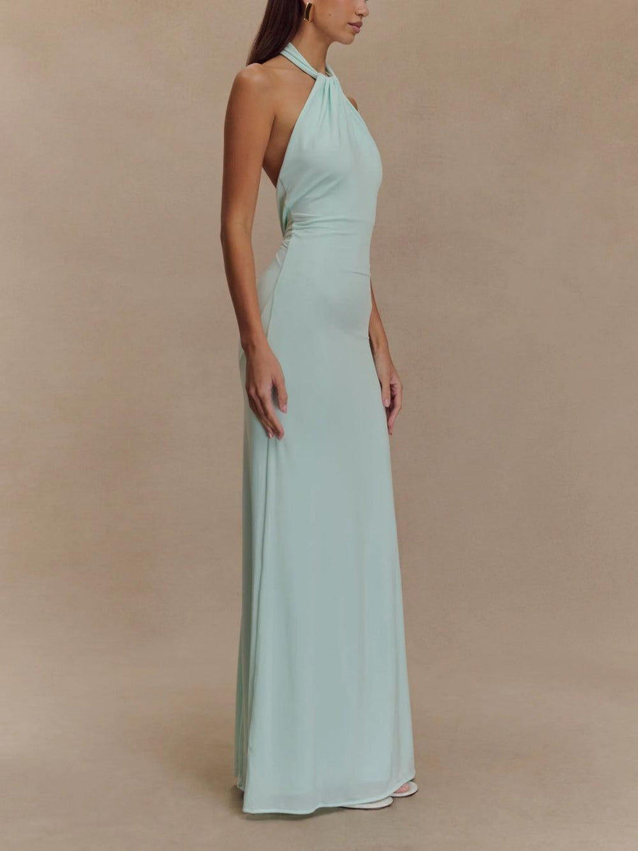 Ludmila | Women's Halter Open Back Maxi Sundress