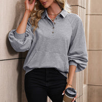 Ludovika | Women's Textured Button-Front Sweatshirt