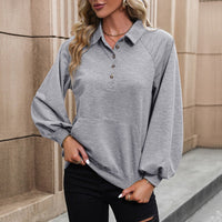 Ludovika | Women's Textured Button-Front Sweatshirt