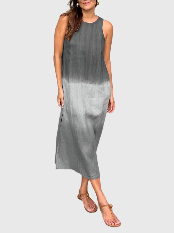 Luisa | Women's Sleeveless Ombre Midi Dress in Gray