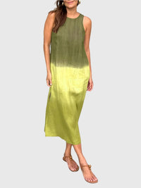 Luisa | Women's Sleeveless Ombre Midi Dress in Green
