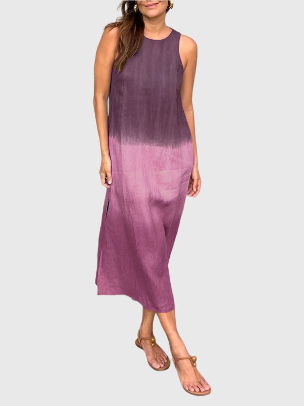 Luisa | Women's Sleeveless Ombre Midi Dress in Purple