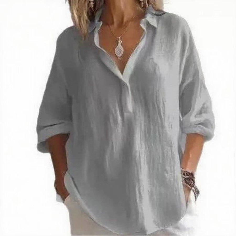 Luitgard | Women's Lightweight Blouse in Light Gray