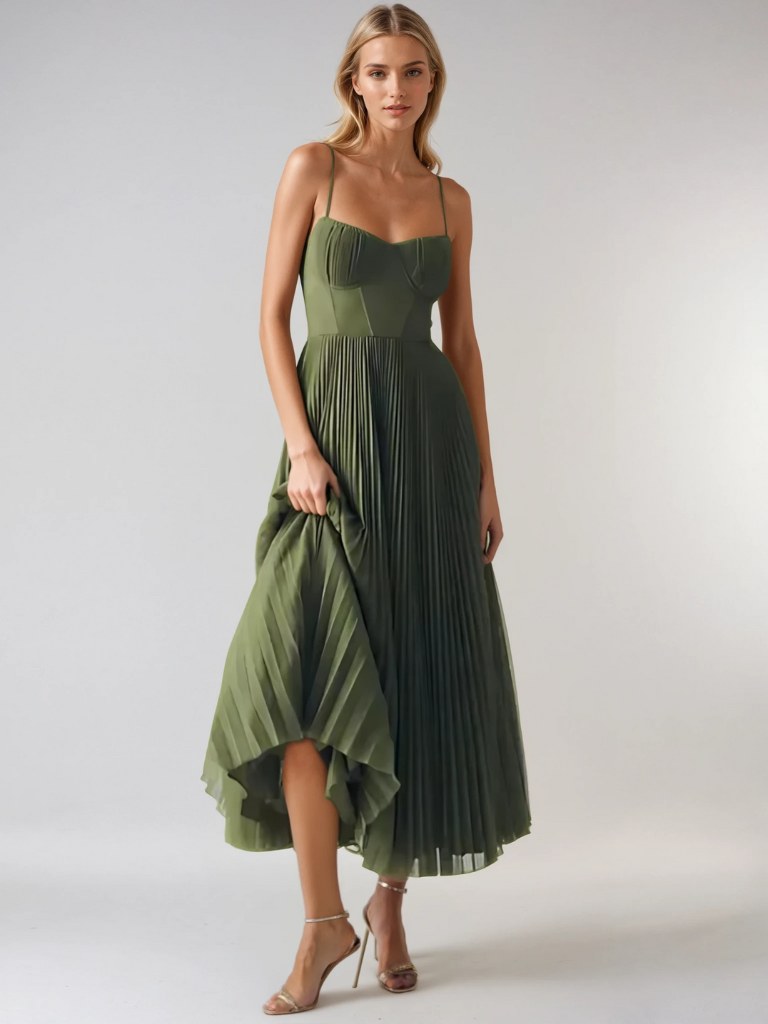 Lumi | Women's Sleeveless Pleated Maxi Dress