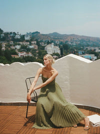 Lumi | Women's Sleeveless Pleated Maxi Dress