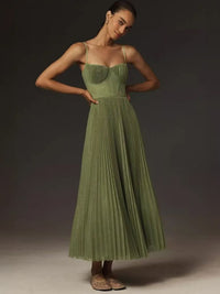 Lumi | Women's Sleeveless Pleated Maxi Dress