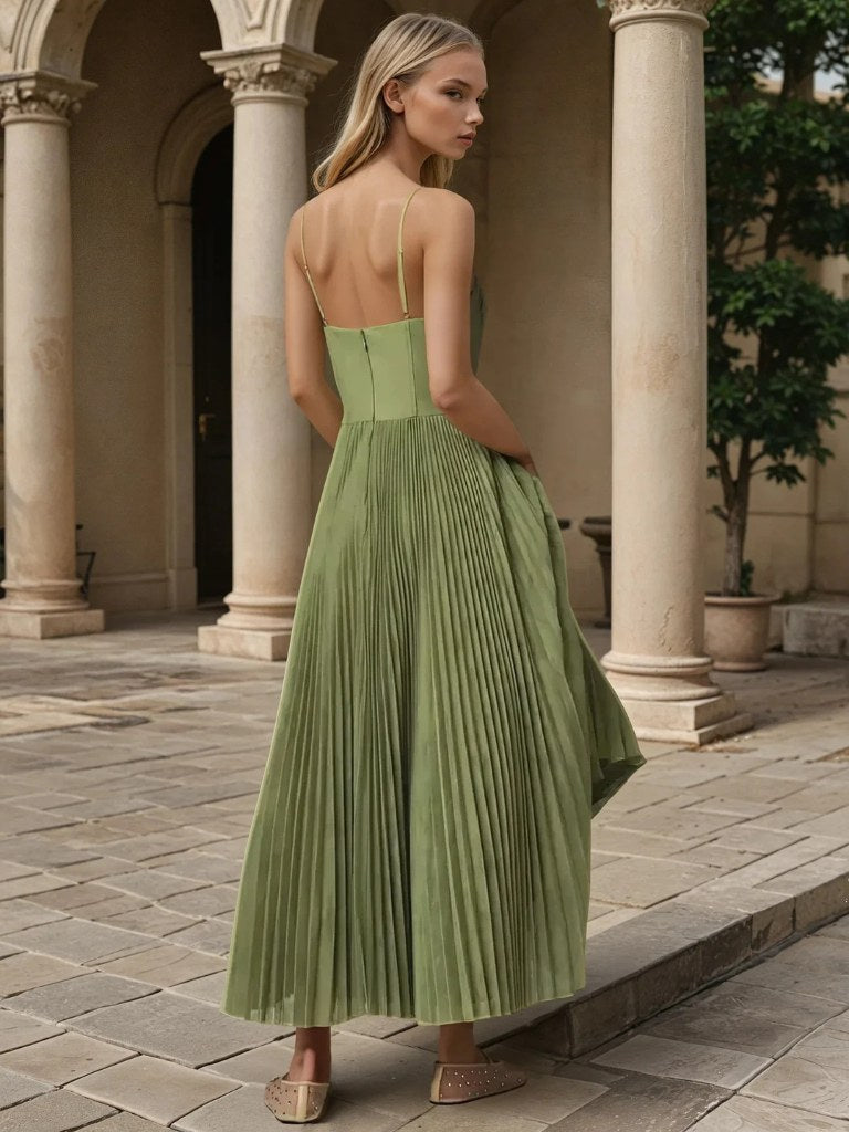 Lumi | Women's Sleeveless Pleated Maxi Dress